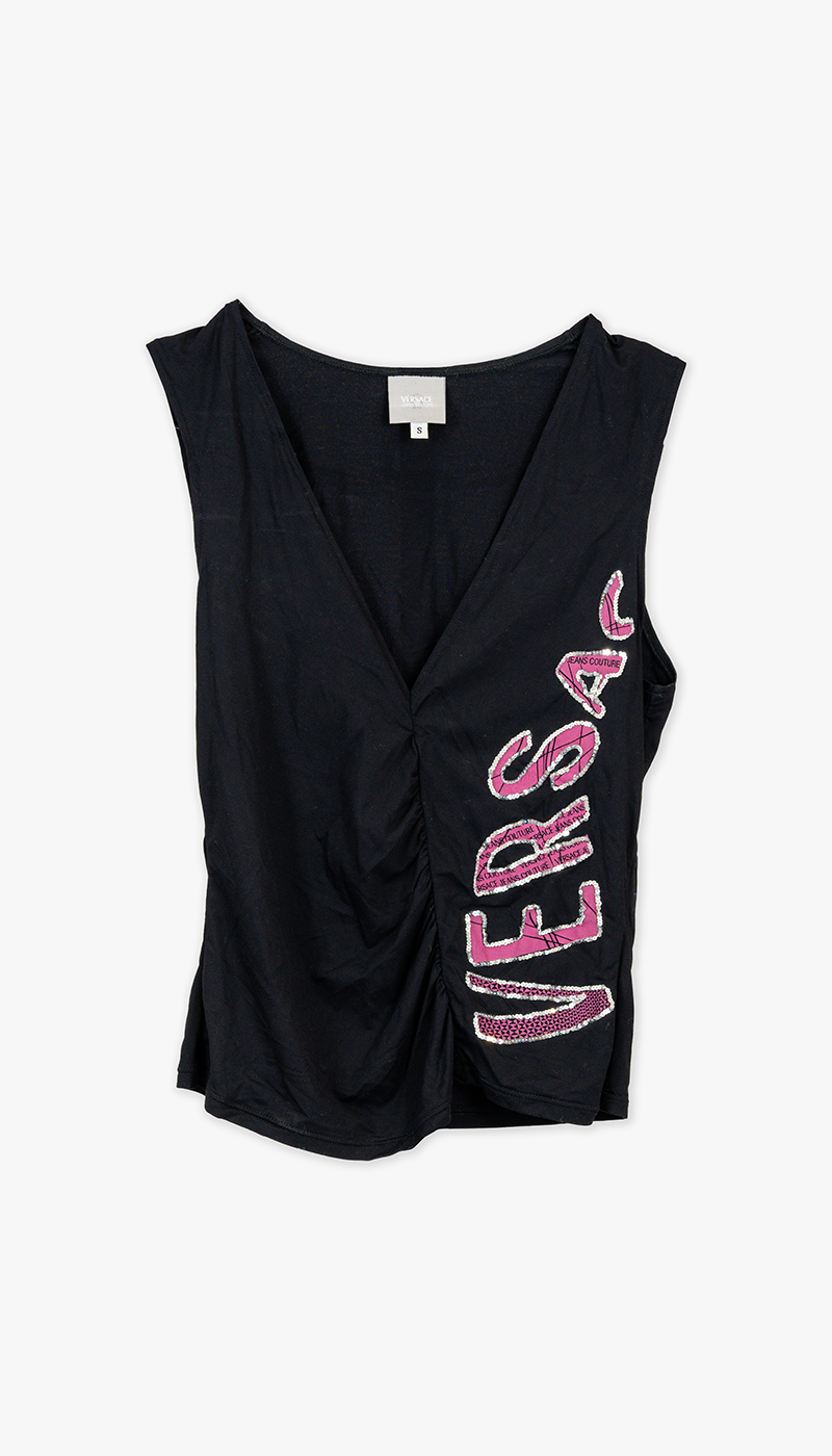 Vintage Versace Jeans Couture topp – drapert logo - Bilde 2