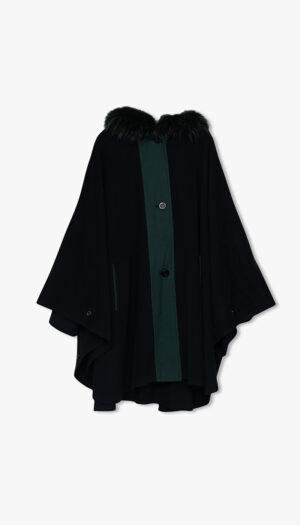 Poncho med pelshette