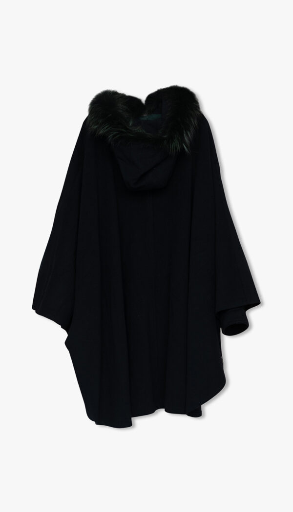 Poncho med pelshette - Bilde 2