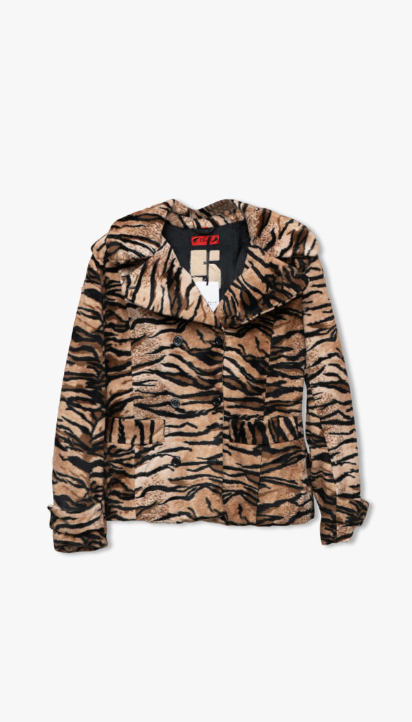 Fløyelsjakke med tigerprint