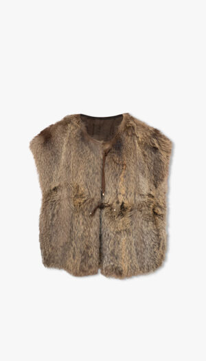 Brun kort pelsvest