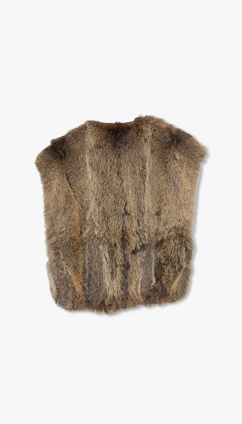 Brun kort pelsvest - Bilde 2