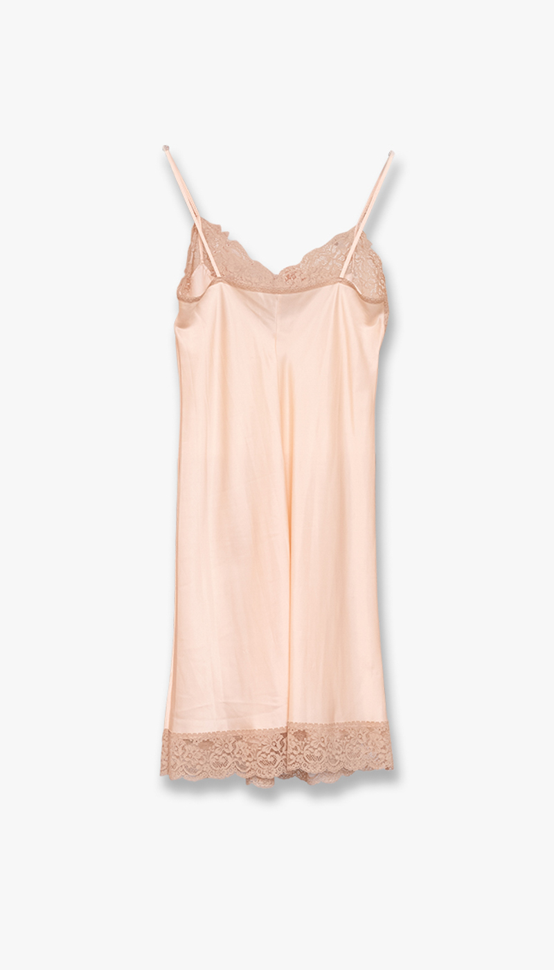 Rosa slipkjole med blondedetaljer - Bilde 2