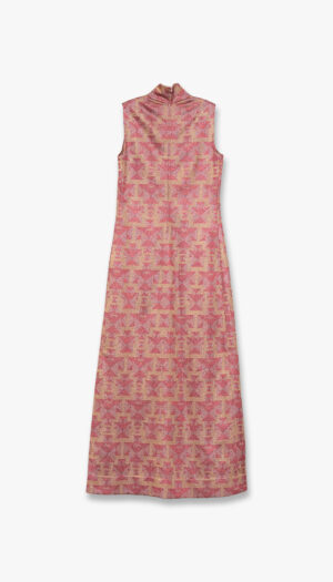 Gull og rosa glitterkjole