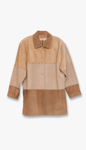 Semsket skinnjakke i tre bruntoner