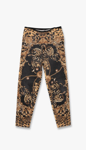 Jeans med gullmønster