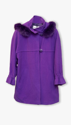 Vintage lilla kåpe med pels