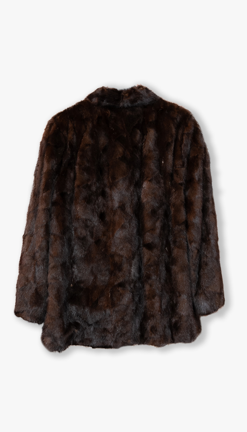 Vintage kort brun minkjakke - Bilde 2