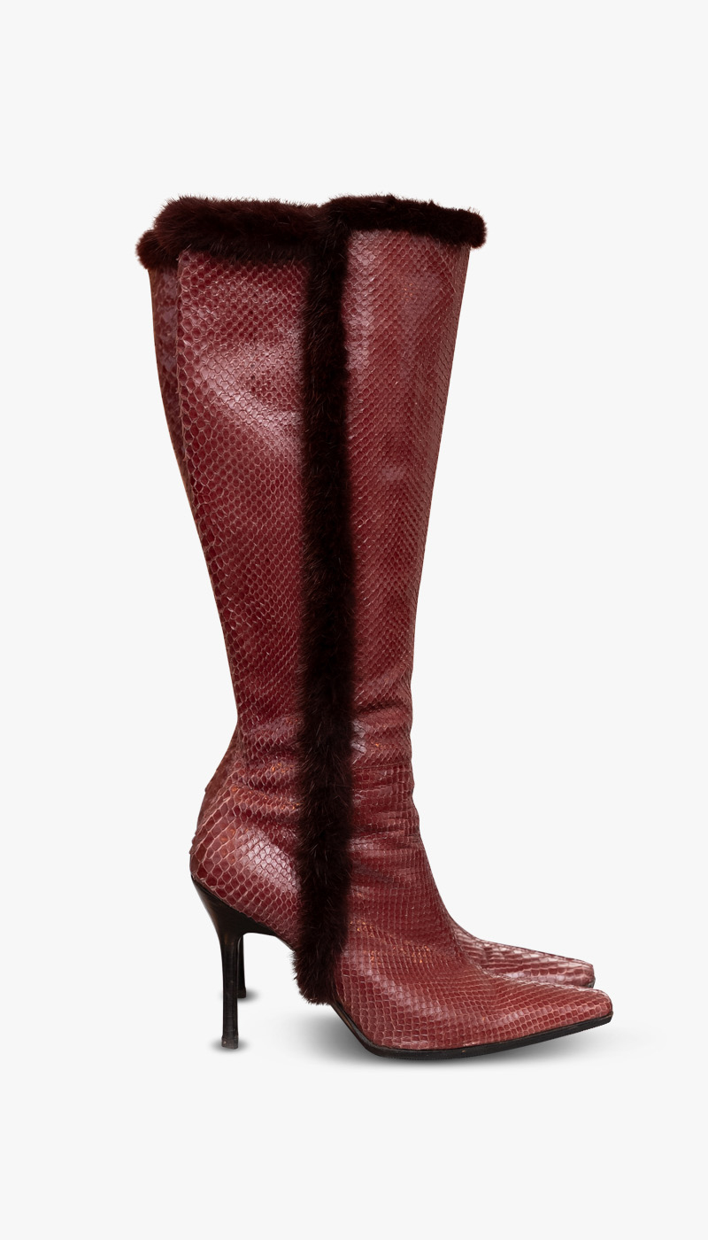 Slangeskinnsboots fra Sergio Rossi