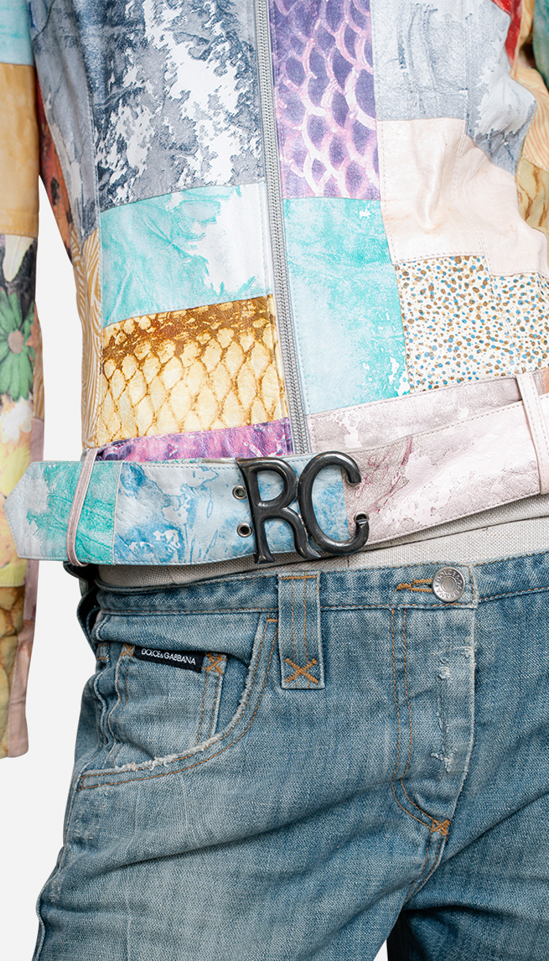 Roberto Cavalli 90s patchwork skinnjakke - Bilde 5