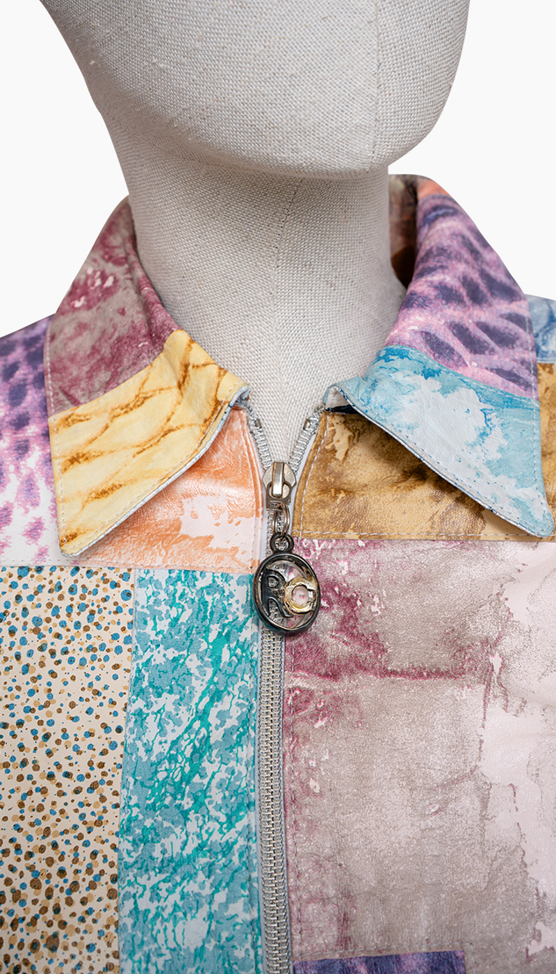 Roberto Cavalli 90s patchwork skinnjakke - Bilde 4