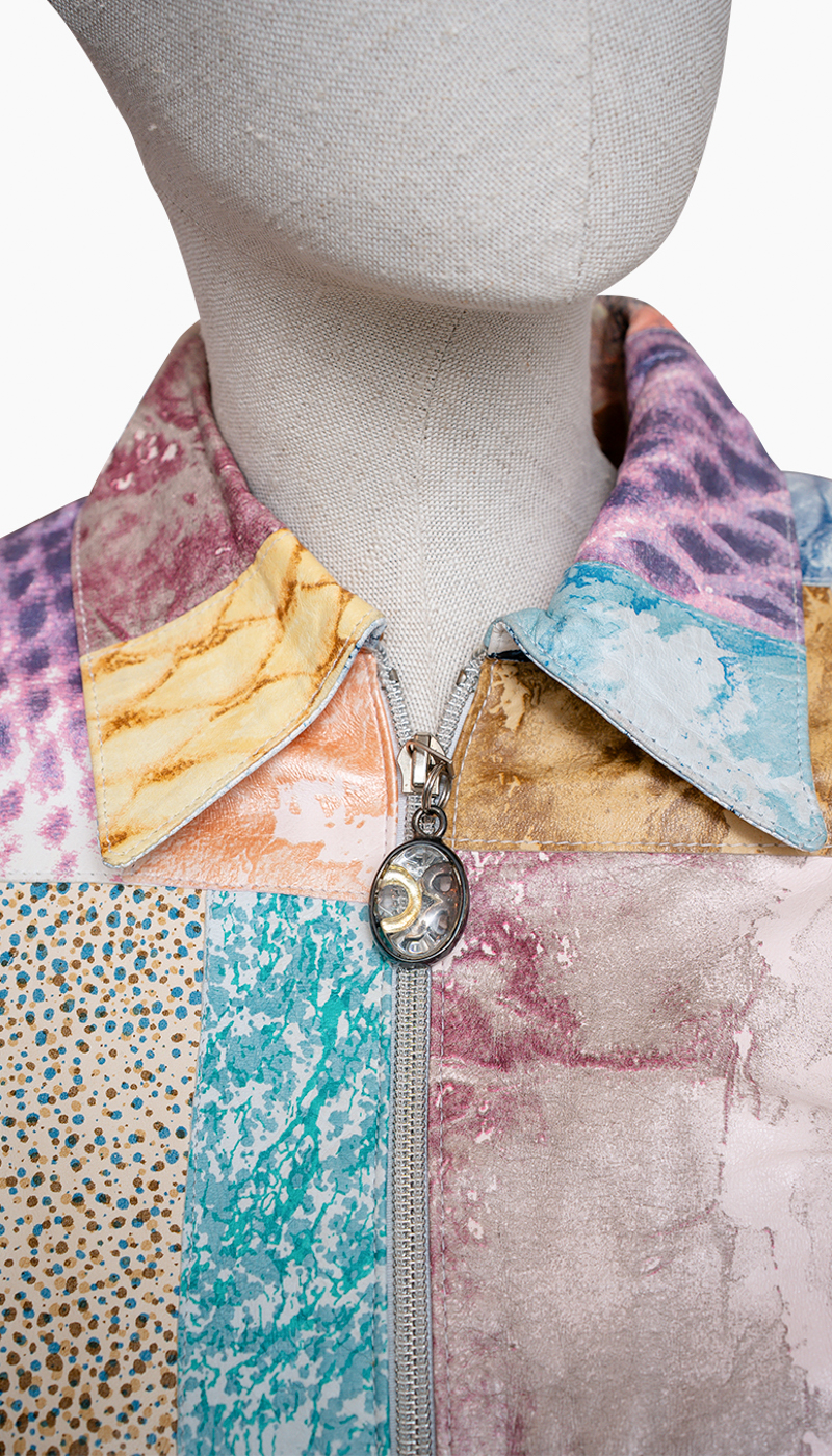 Roberto Cavalli 90s patchwork skinnjakke - Bilde 3