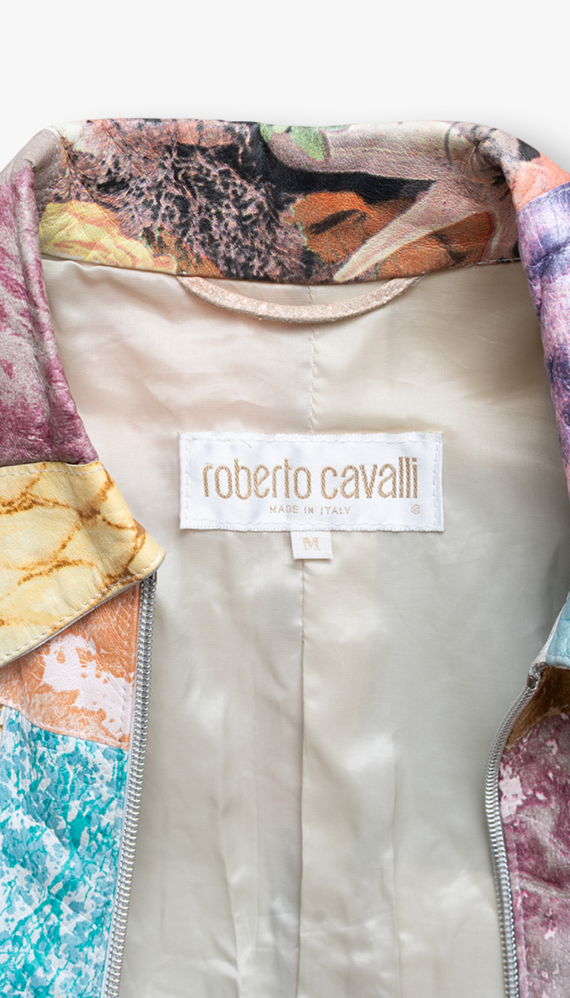 Roberto Cavalli 90s patchwork skinnjakke - Bilde 8