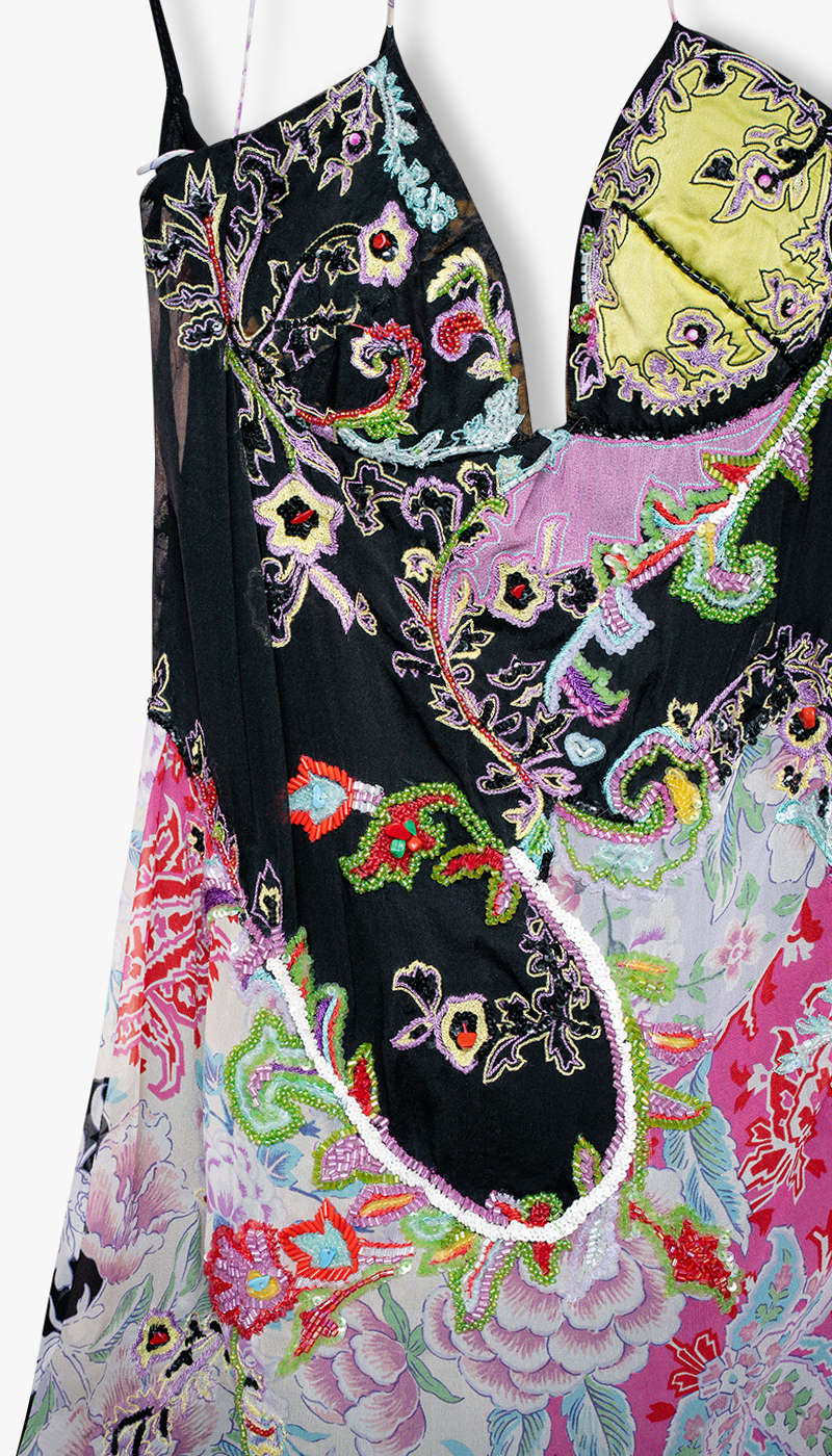 2000s Beaded Silk Ungaro Maxi Dress - Bilde 6