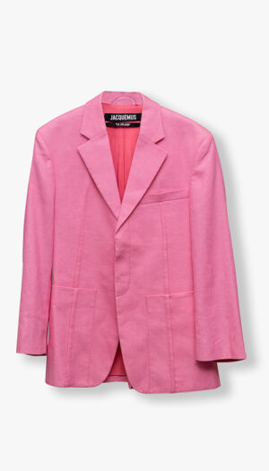 Jacquemus Pink Tailored Suit – Oversized Linen Blend Suit