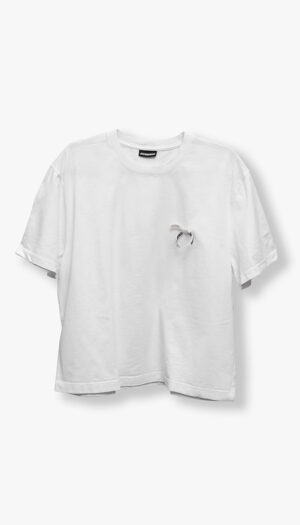 Jacquemus Minimal White T-Shirt with twisted Bow Detail