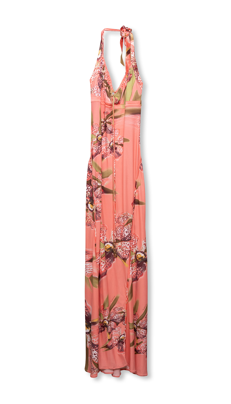 Roberto Cavalli Spring/Summer 2005 Orchid Halterneck Dress – Pink - Bilde 3