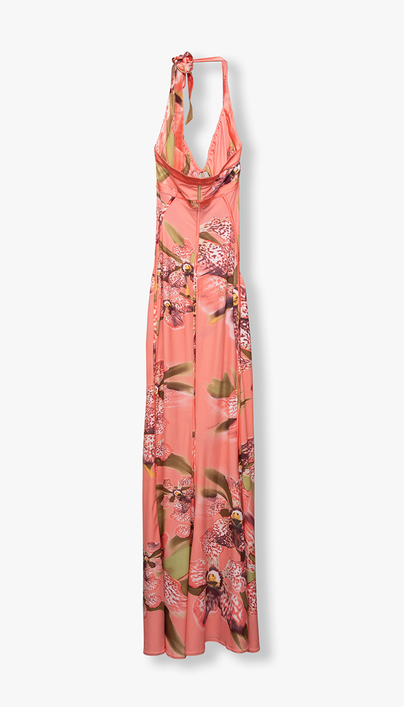 Roberto Cavalli Spring/Summer 2005 Orchid Halterneck Dress – Pink - Bilde 4