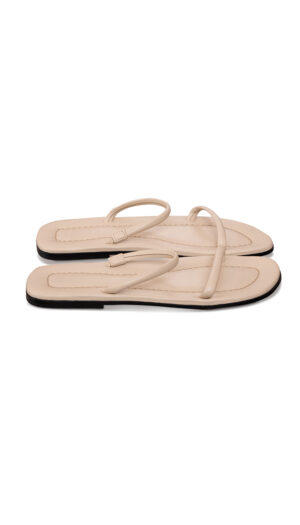 Toteme Nude Minimal Leather Sandals – Flat Thong Sandals