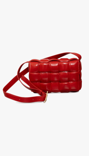 Bottega Veneta Red Cassette Bag – Intrecciato Padded Leather Crossbody